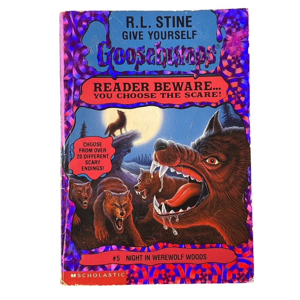Give yourself Goosebumps 5 Nightnin werewolf Woods by R.L Stine 1st print 1996